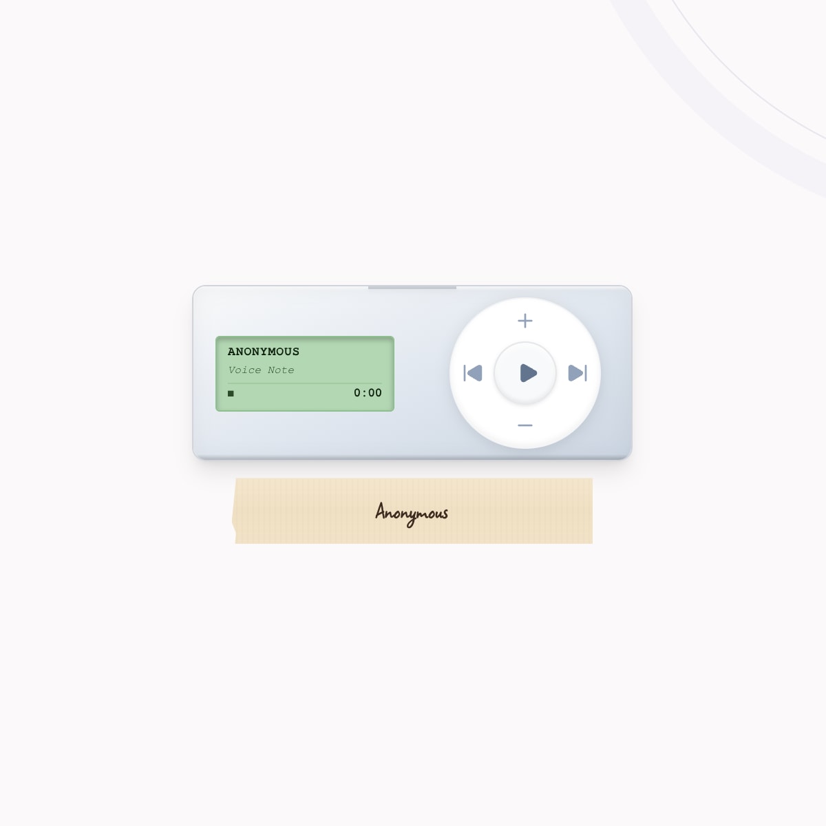 Athar’s actual community voice-note player, displayed with an anonymous contributor label.